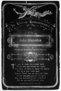 John Blunsden memorial card